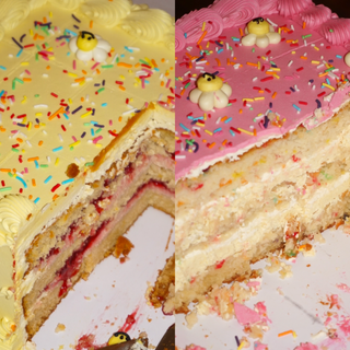 Puff Daisy Baby Vintage Sheet Cake