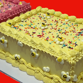 Puff Daisy Baby Vintage Sheet Cake