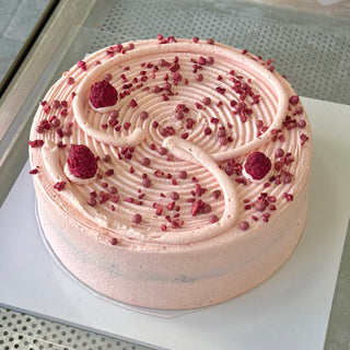 Vanilla Raspberry Semi-Naked Cake