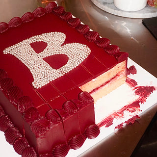 Baby Buck launch cake sliced