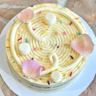 Funfetti cake with petals