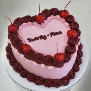 Classic vintage cake with glitter cherries