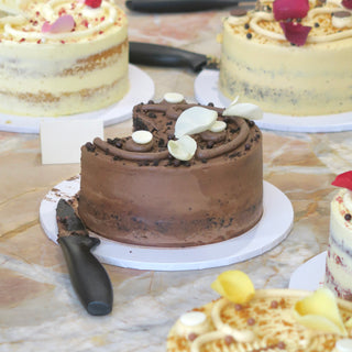 Triple chocolate cake sliced 